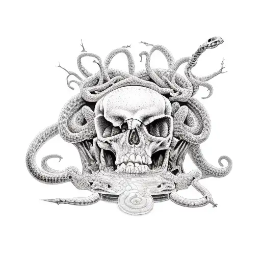 Skule And Bones With Snakes Background