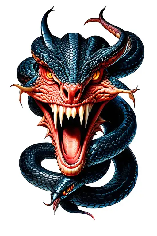 Snakes And Demon Face