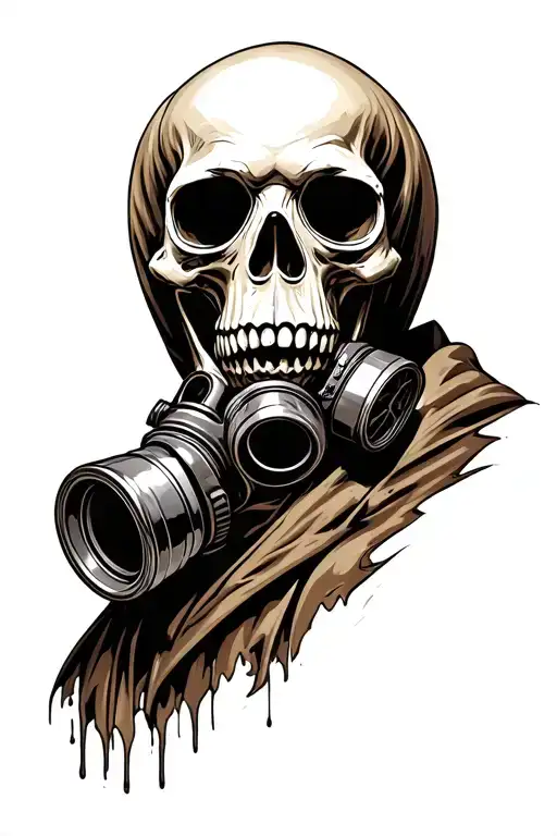 Grimm Reaper Skull Wearing Gas Mask