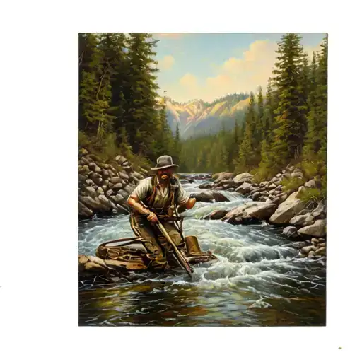 Gold Prospecting In A River