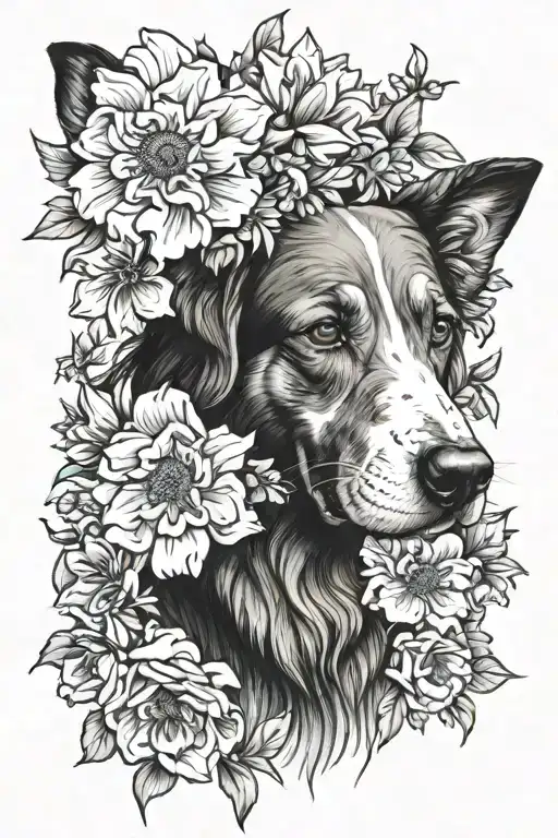 Flower Dog Surrounded