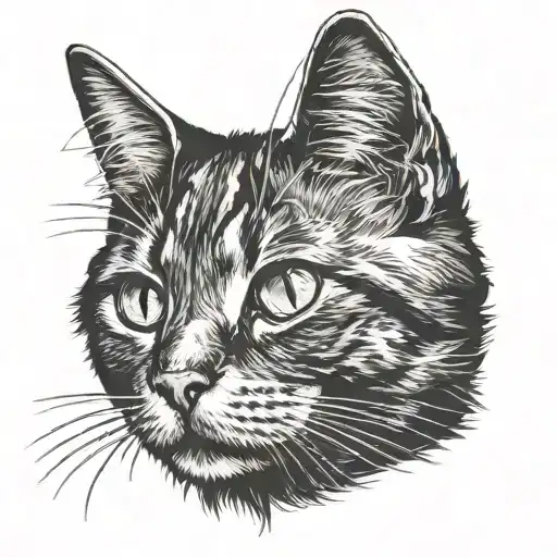 Silhouette Black Cat Sitting