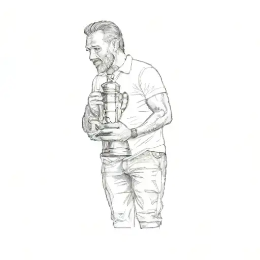 A Man Holding A Trophy