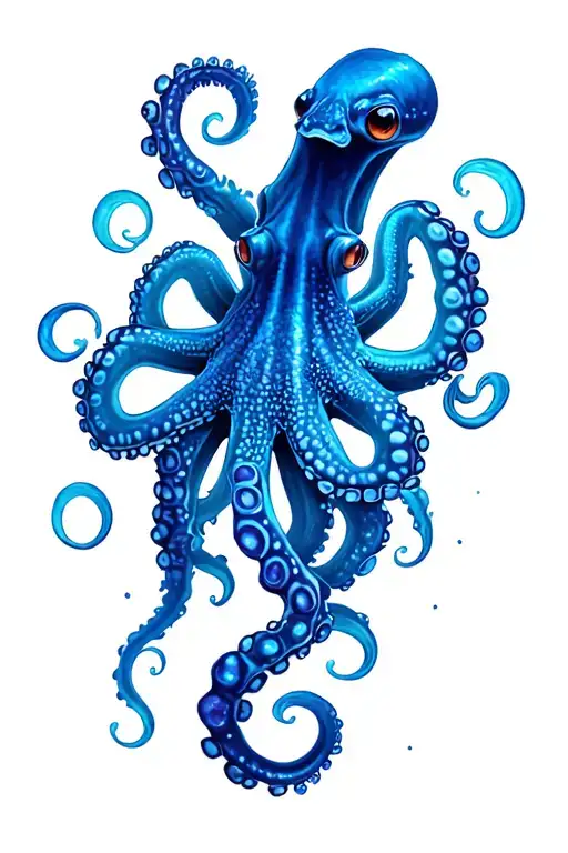 Blue Ringed Octopus Sprawled