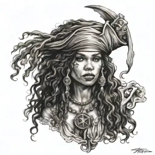Gypsies Black Female Pirates With Curly Hair
