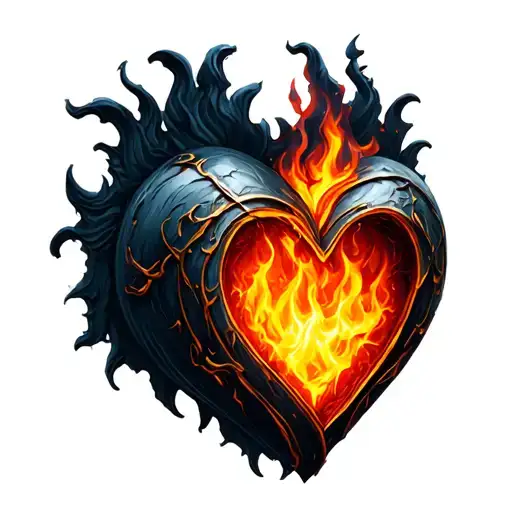 A Glowing Ember In The Shape Of A Heart