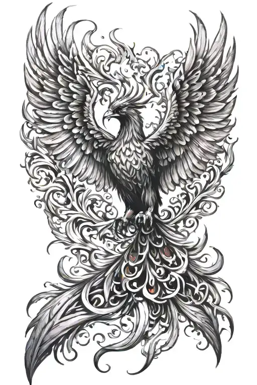 Phoenix Rising From Flames