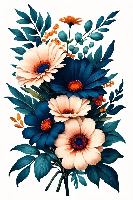Feb April July September Flower Bouquet