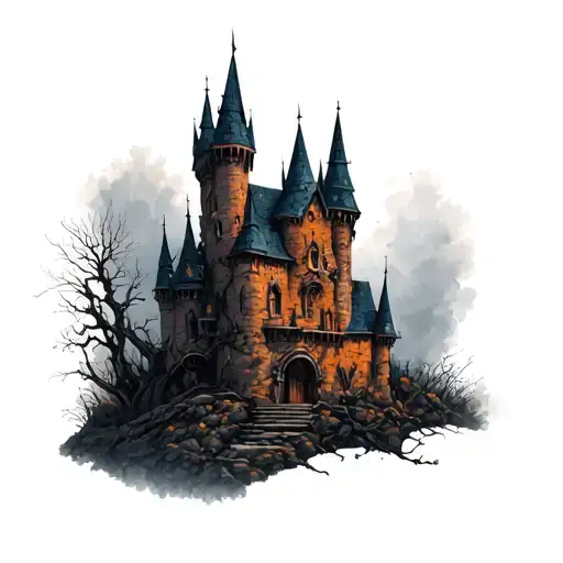 Spooky Castle Made Of Drums