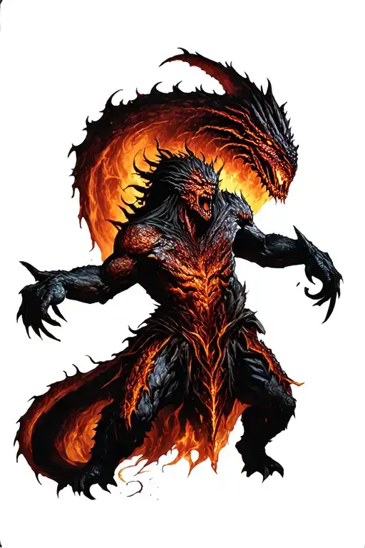 The Balrog And Sauron From The Lord Of The Rings