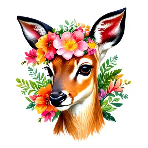 Fawn With A Flower Crown