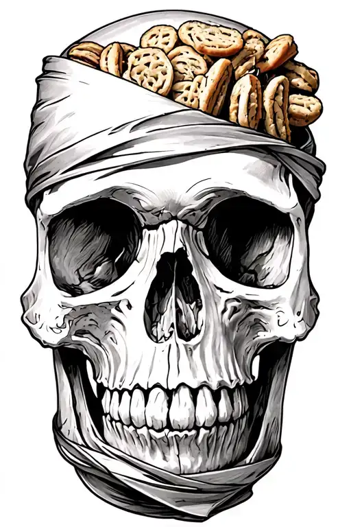 Snack Wrapped Around A Skull