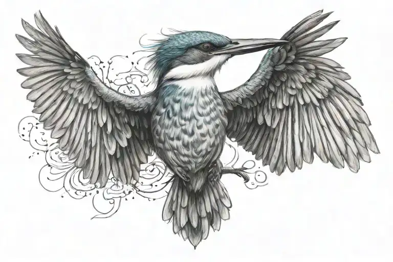 King Fisher Bird Flying