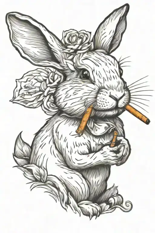 Bunny Smoking Cigarette