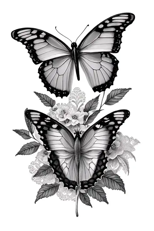 Butterflies And Lace Patterns