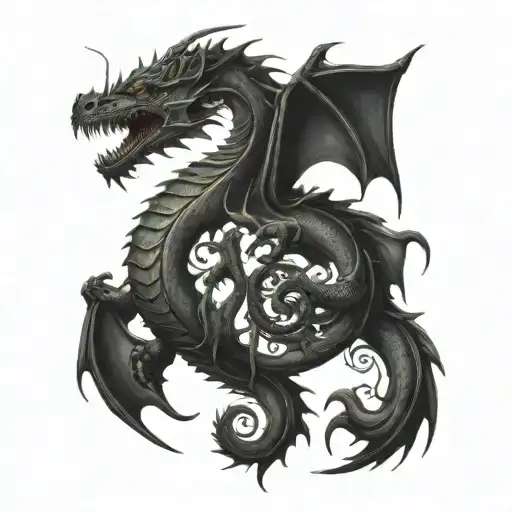 Two Dragons And Musicla Notes