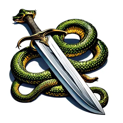A Sword With A Snake Around It
