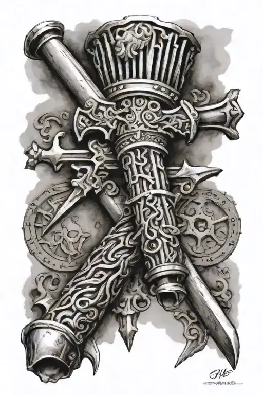 Roman Fasces Made Of Mountaineering Gear