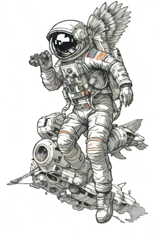 Astronaut Icarus Flying