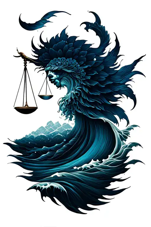 Waves And Libra Mandala