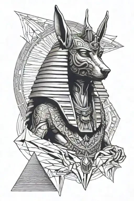 Anubis With Pyramids