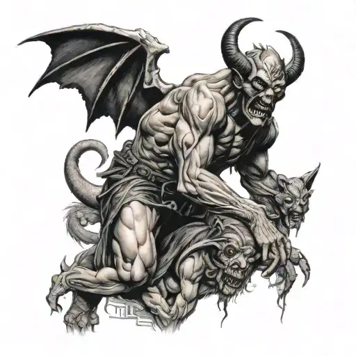 Demon Standing Over A Man