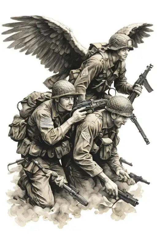 Ww2 Amerikan Soldiers Dies And Angels Is Coming Ti Get Him