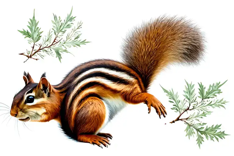 Chipmunk Squirrel Wooded Setting