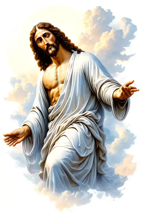 Jesus Christ Clouds Surrounding