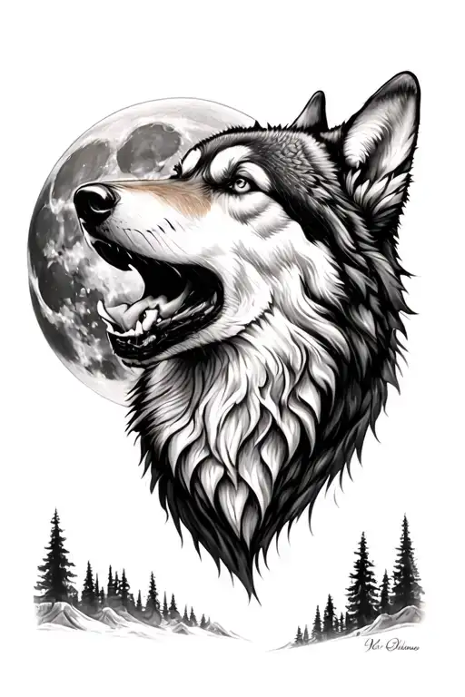 Wolf Howling At The Moon