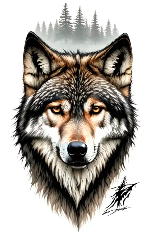 Confident Wolf Above The Woods