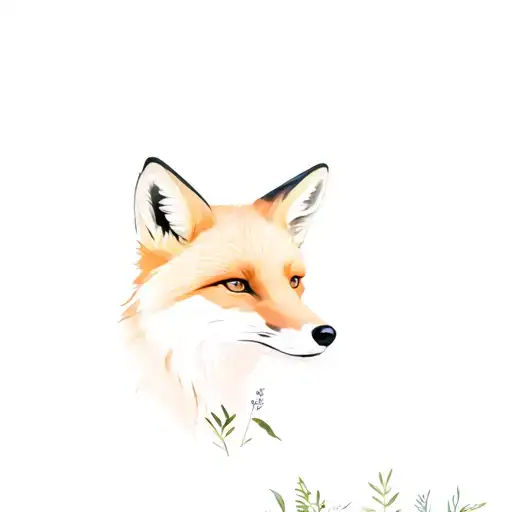 Natural Summer Scenery With Fox