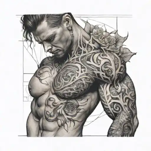 Fine Line Tattoo For Man