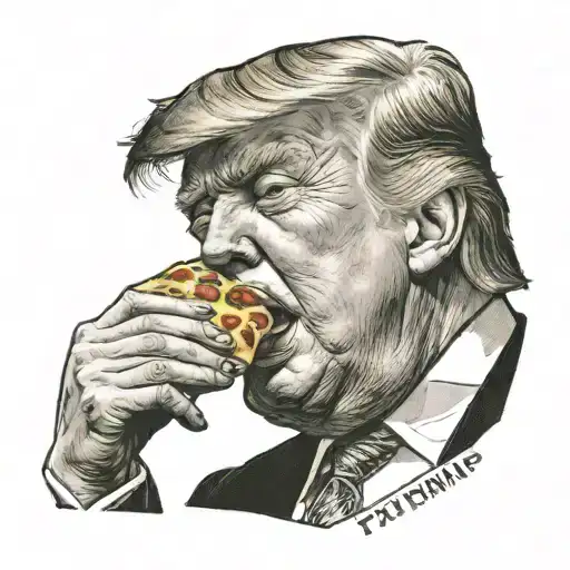 Donald Trump Eating Pizza Slice
