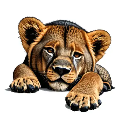 Tired Cub Laying Face