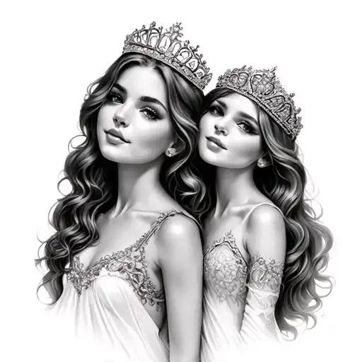 Two Tiaras Leaning On Eachother