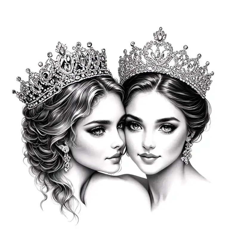 Two Tiaras Leaning On Eachother One