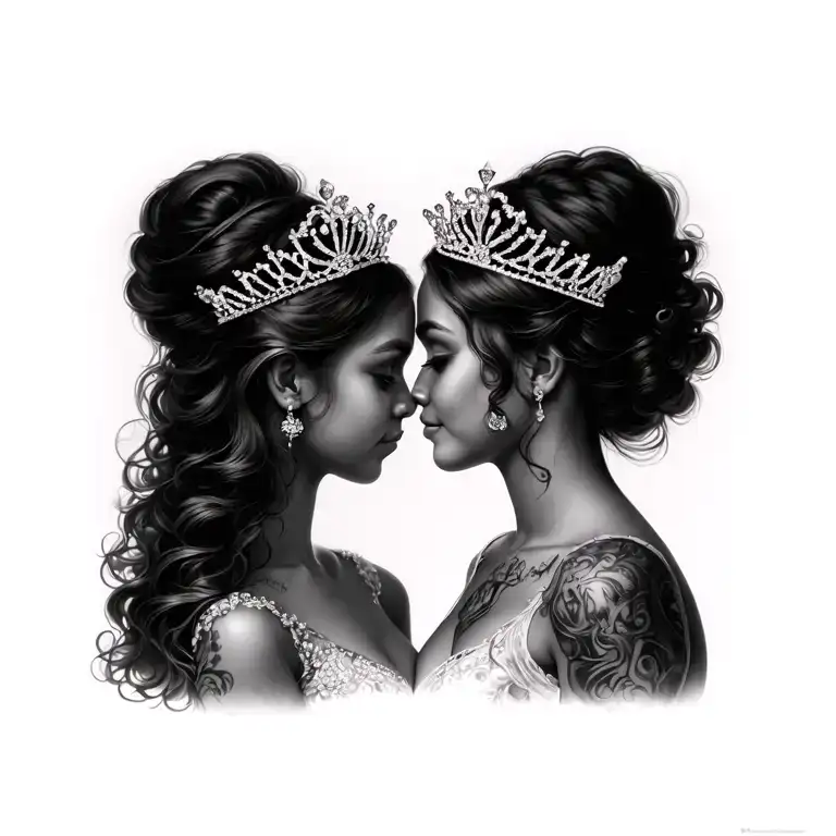 Two Tiaras Leaning On Eachother