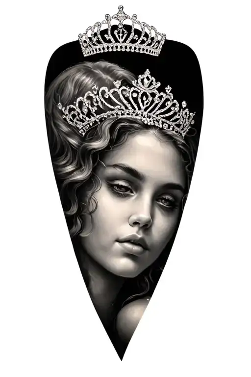 Two Tiaras Leaning On Eachother Gray Scale