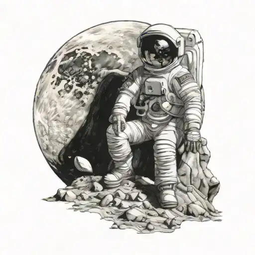 Astronaut Sitting On The Moon