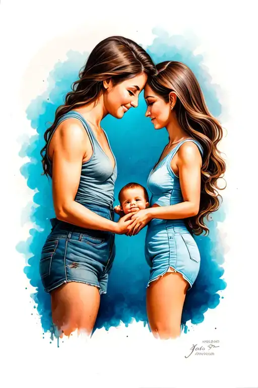 Parents Wife And Child Holding Hands