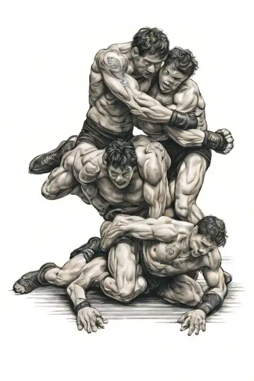 High Schoolers Wrestling