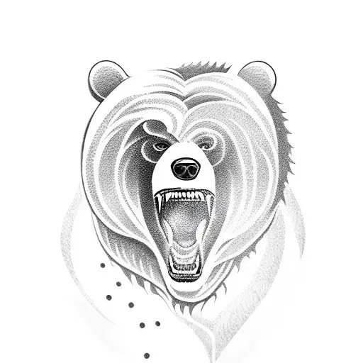 Bear With Fangs Roaring