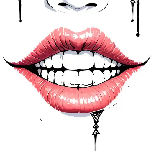 Lips Joker Smile Stitches