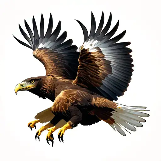 Eagle Soars Towards Its Prey