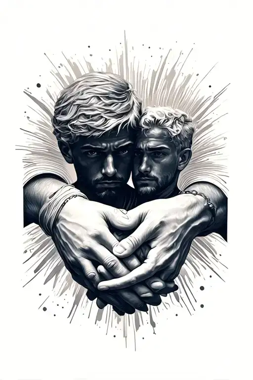 Brothers Holding Hands