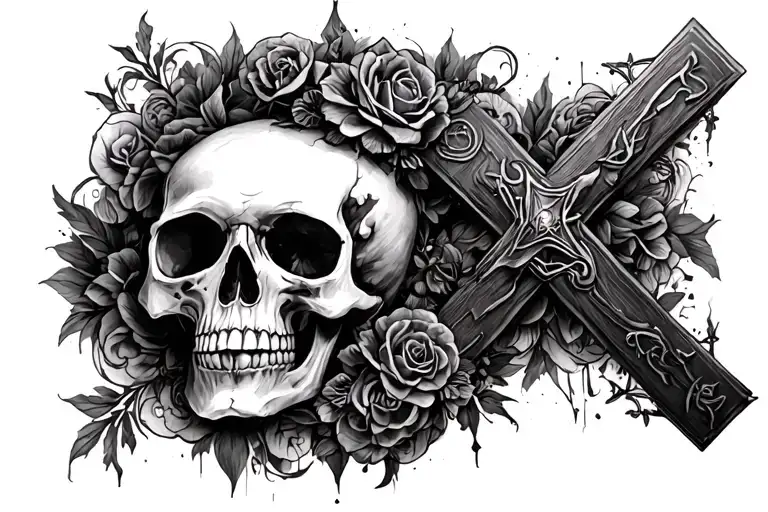 Skull And Cross Surrounded