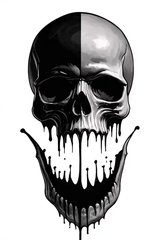 Smile Now Cry Later Skulls With Soft Black And Grey Shading