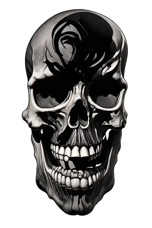 Smile Now Cry Later Skulls With Soft Black And Grey Shading