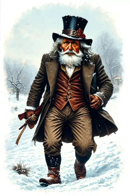 Scrooge Walking In The Snow